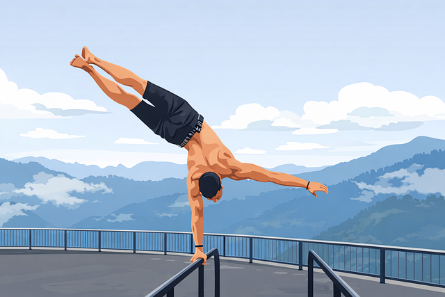 Free handstand parkour fitness vector