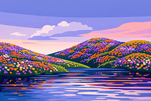 Free landscape nature flowers vector