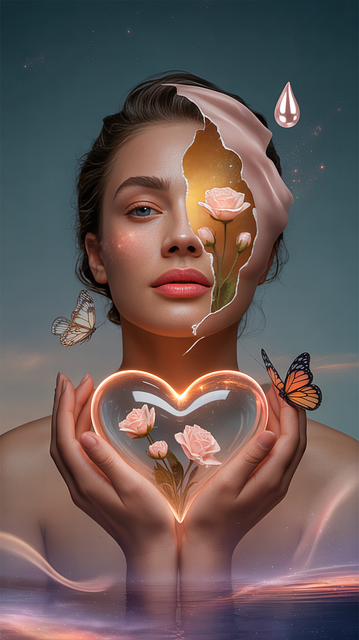 Collage, Natur, Frau, Blumen, Surreal