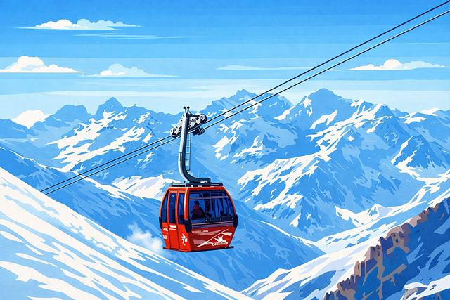 Seilbahn, Skilift, Berggondel, Alpen