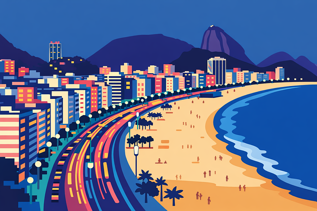 Free copacabana rio de janeiro brazil vector