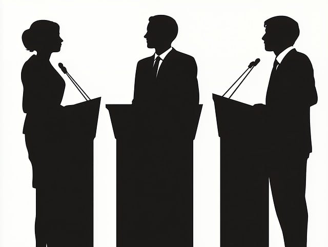 Free speaker stage conference illustration