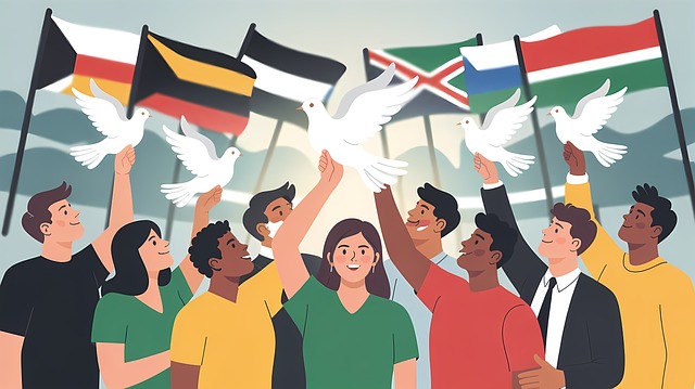 Free world diversity peace illustration