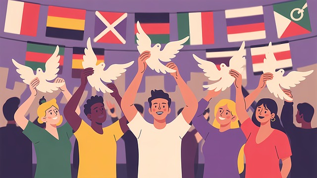 Free world diversity peace illustration