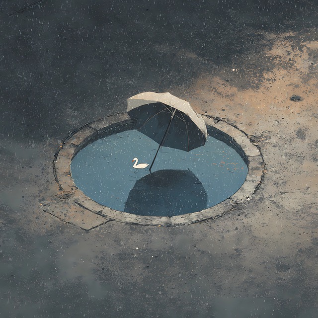 Free duck umbrella the duck next to the umbrella illustration