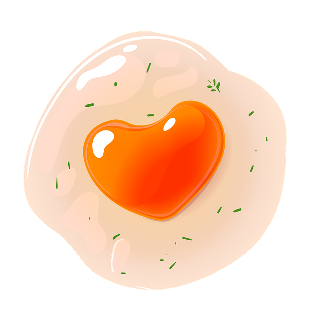 Free fried egg heart food illustration