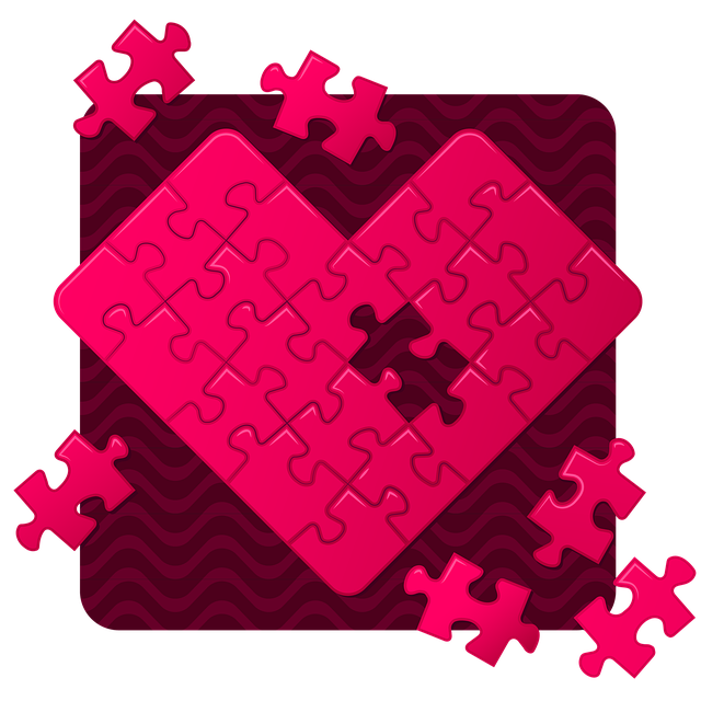 Free heart puzzle missing piece illustration