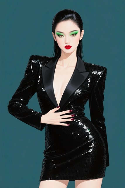 Free asian woman sleek hair black hair illustration