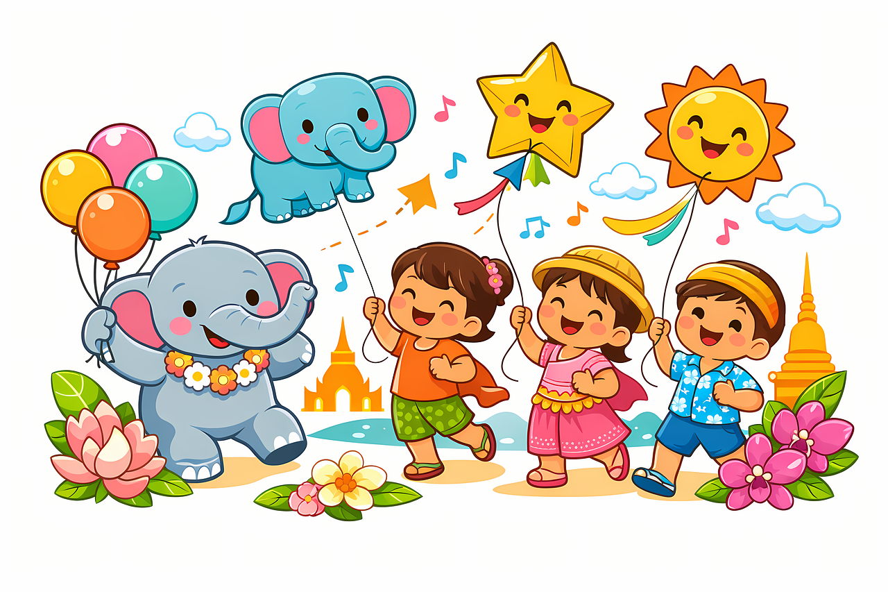 Download free HD stock image of Thailand Children'S Day Free thailand children's day thai children festival kids celebration illustration