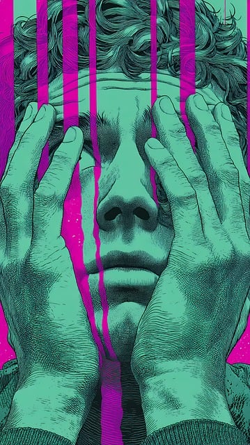 Free man face hand illustration