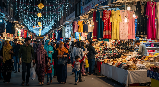 Free Eid Market Shopping Scene Bazaar photo and picture