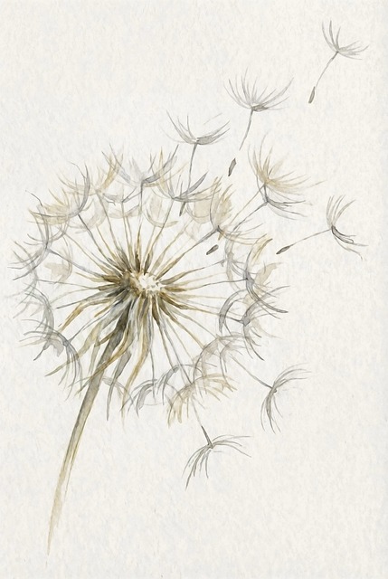Free dandelion seeds wind illustration