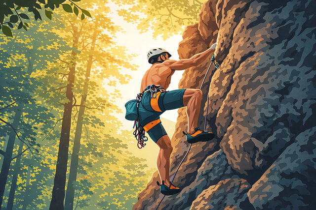 Free rock climbing climber nature illustration