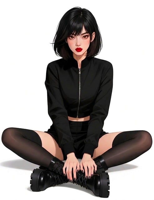 Free woman sitting cross-legged illustration