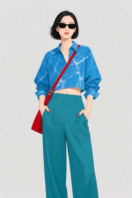 Free woman asian bob haircut illustration