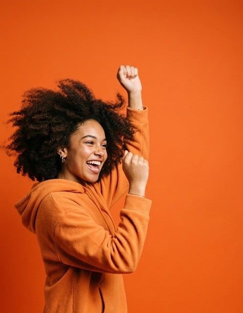 Download free HD stock image of Young Woman Natural Afro Hair Free young woman natural afro hair victory celebration illustration