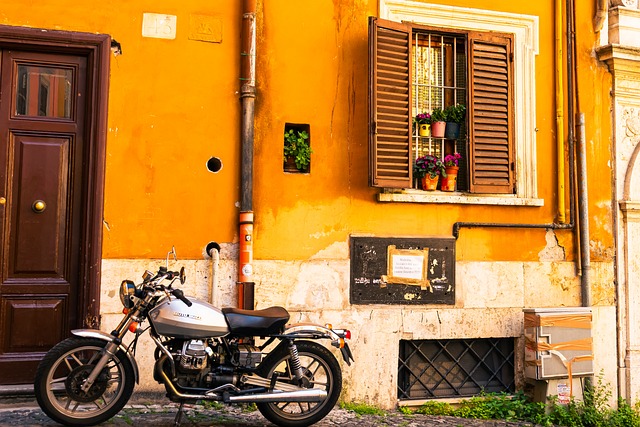 Italia, Motocicleta, Pared, Bicicleta