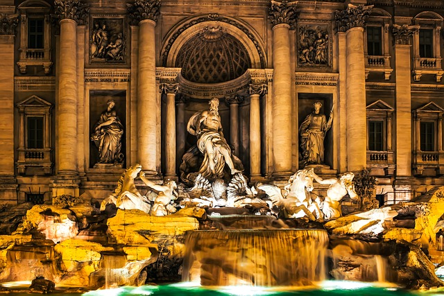 Italia, Trevi, Roma, Fuente, Estatuas