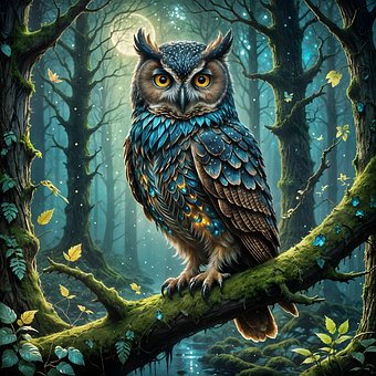 Free Owl Forest illustration and picture