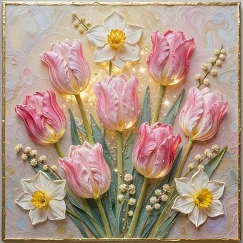 Free Tulips Daffodils illustration and picture