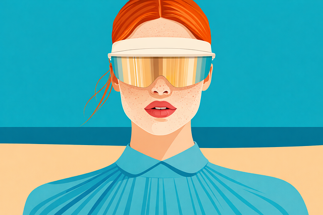 Free redhead woman visor sunglasses summer fashion vector