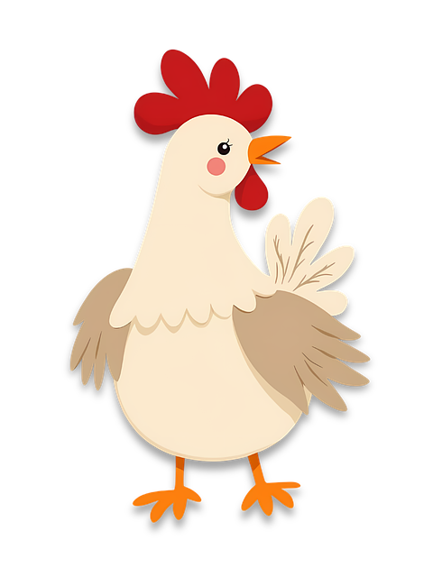 Free cartoon chicken cute hen farm animal illustration illustration