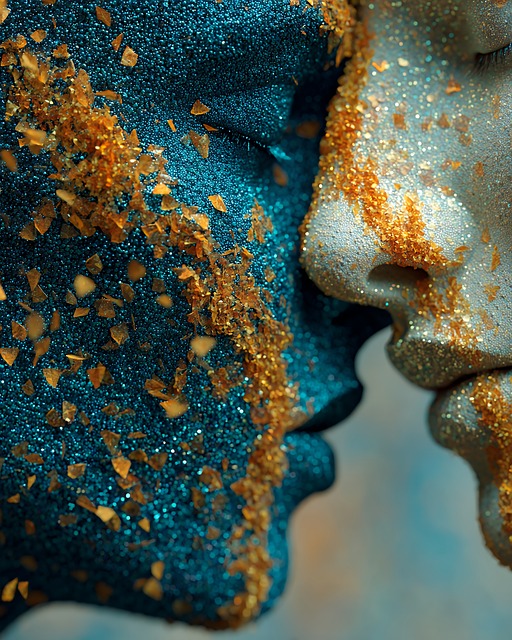 Free face glitter gold illustration