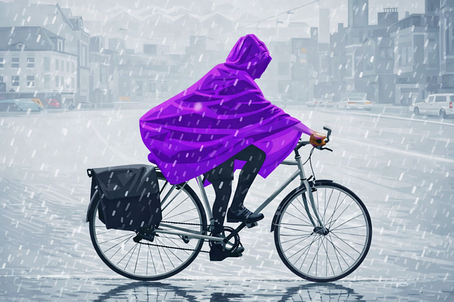Free bicycle rain rainy day vector