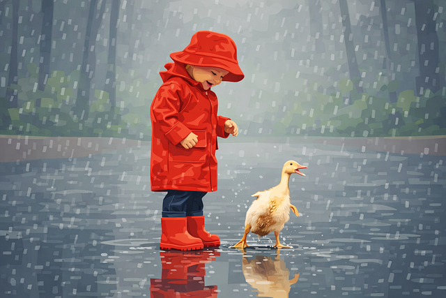 Free child toddler raincoat vector