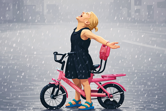Free child girl bicycle vector