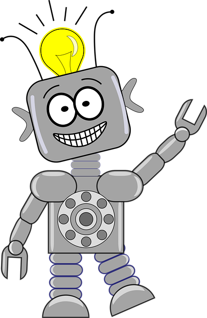 Robot, Tegneserie, Lys, Pære