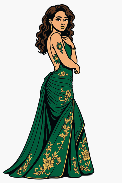 Free fashion woman gown vector