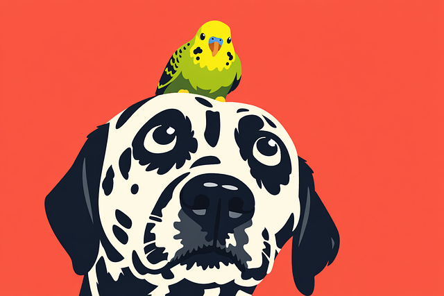 Free dog dalmatian parrot vector
