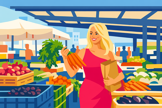 Free market vegetables fresh produce vector