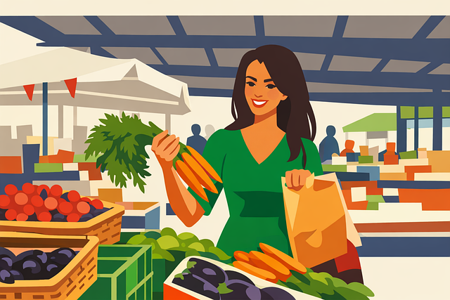 Free market vegetables carrots vector