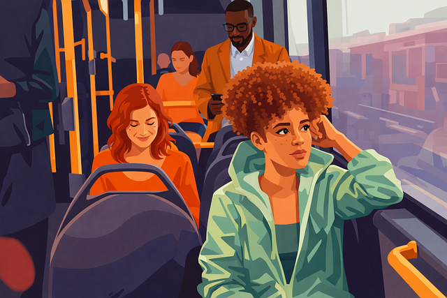 Free public transport bus commuting vector