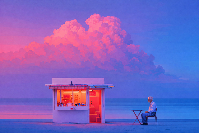 Free beach kiosk seaside vector
