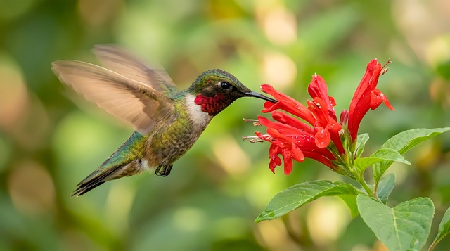 Free hummingbird ruby throat illustration
