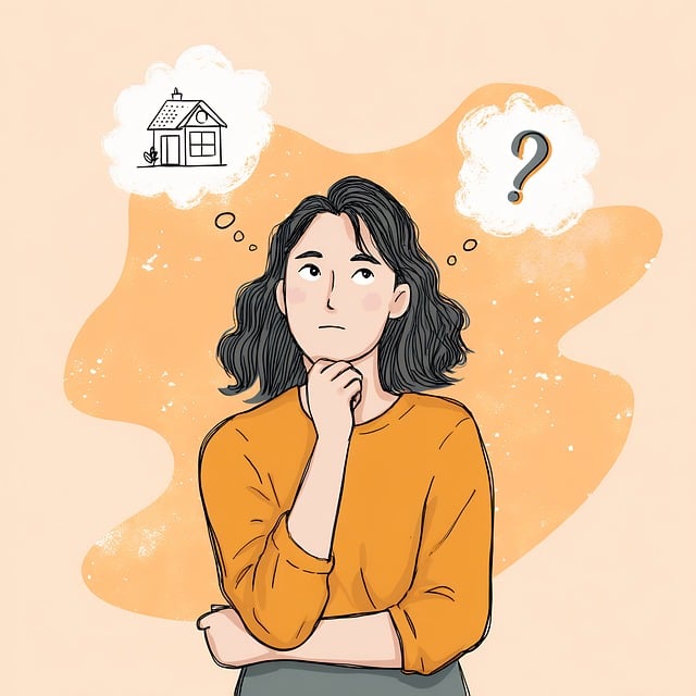 Free woman thinking thought illustration