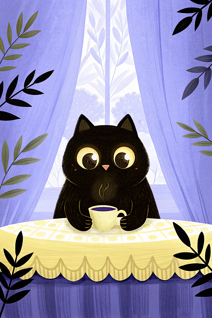 Free cat black cat cute illustration