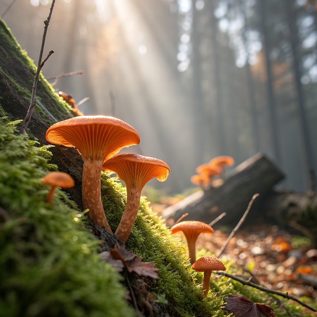 Free chanterelle mushrooms nature illustration