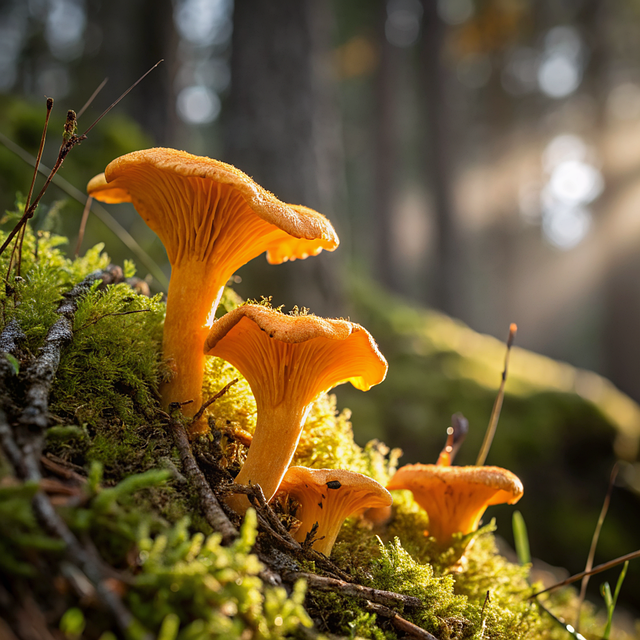 Free chanterelle forest nature illustration