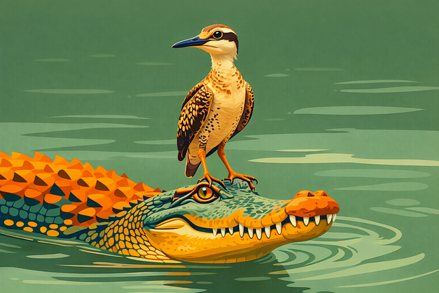 Vogel, Krokodil, Alligator, Tierwelt