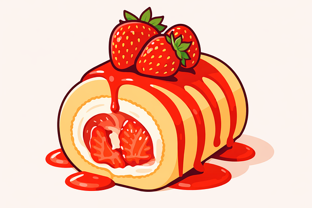 Download free HD stock image of Strawberry Roll Strawberry Cake Free strawberry roll strawberry cake dessert vector