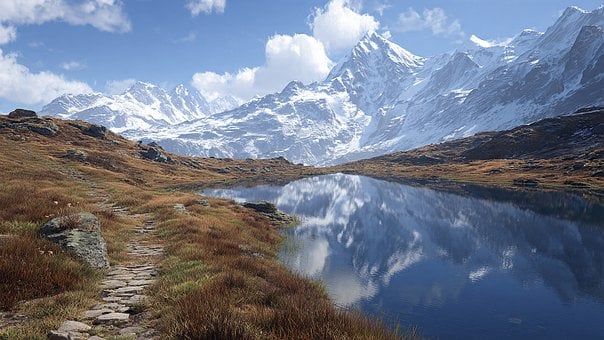 Free Alpinelake Mountainreflection photo and picture
