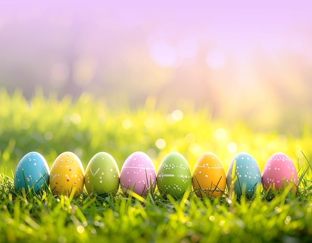 easter eggs, spring theme, spring grass, colorful eggs, easter decoration, happy easter, colorful pattern, festive atmosphere, outdoor scene, nature, spring, cute design, spring festival, holiday, decorative, cute easter, traditional holiday, colorful, festive, creative easter