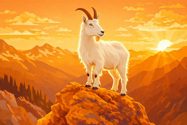Free mountain goat alpine goat horned goat illustration