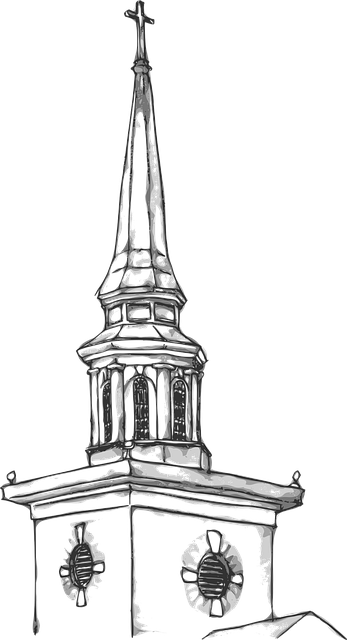 Free Church Steeple vector and picture