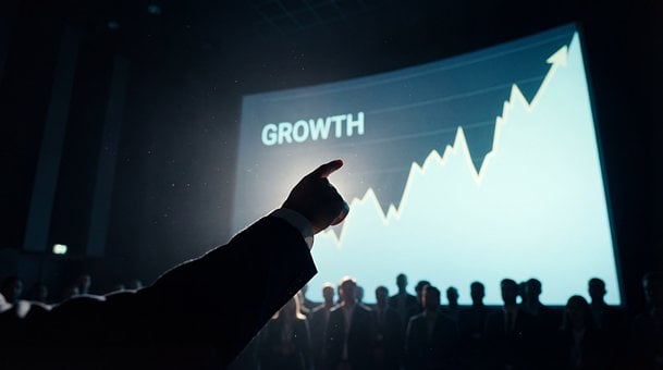 Groei, Succes, Silhouet, Bedrijf, Visie