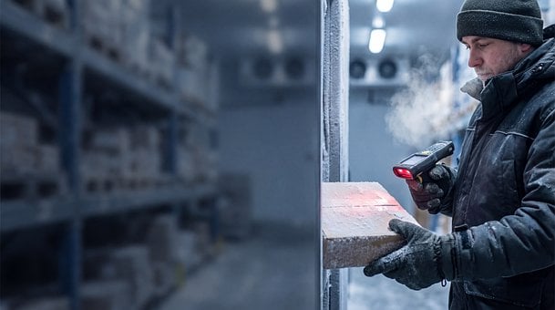 Magazijnmedewerker, Rode Scanner, Laser